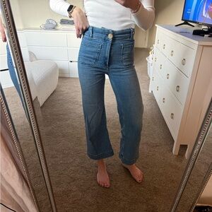 Maeve Cropped Blue Jeans